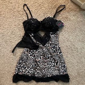 Lingerie set leopard print